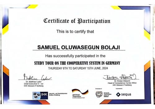 Certificate of participation 